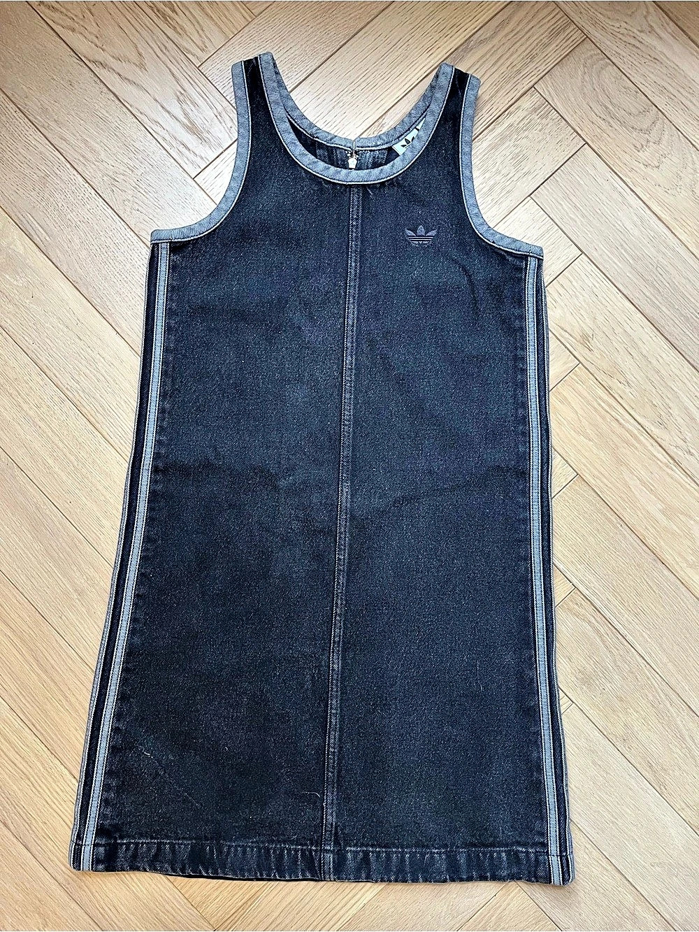 Adidas Black Denim Mini Tank Dress Black Size XS Like New